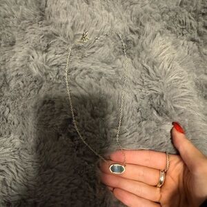 kendra scott necklace Gold chain with light blue gemstone
